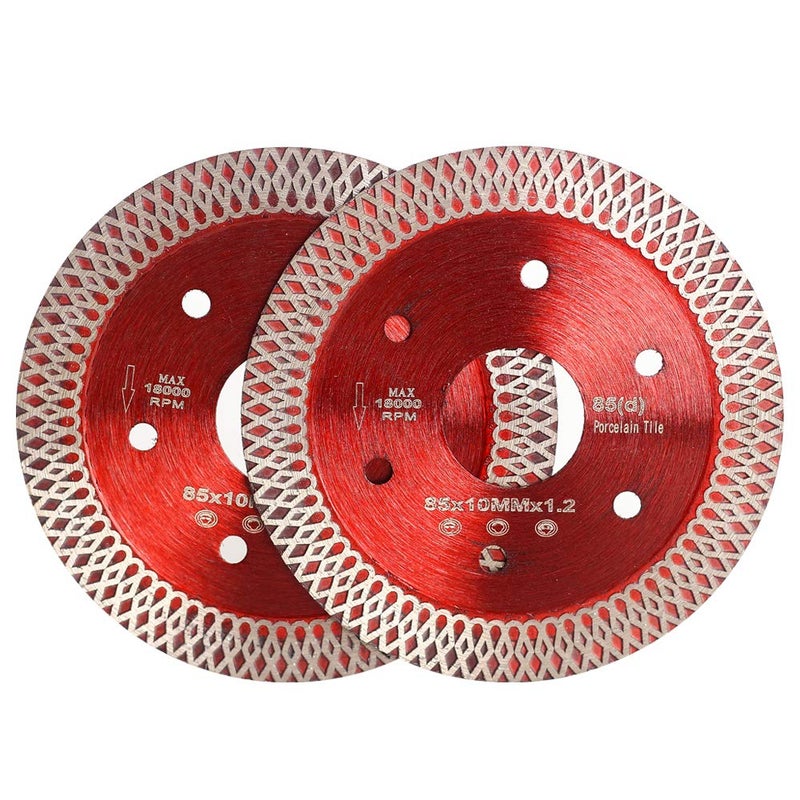 Casaverde 2 Pcs/Lot 3-3/8 Inch Diamond Porcelain Saw Blades Tile Blade for Cutting Porcelain Tile - Image 1